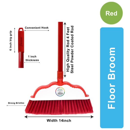 Broom Set (RED) Metal Rod