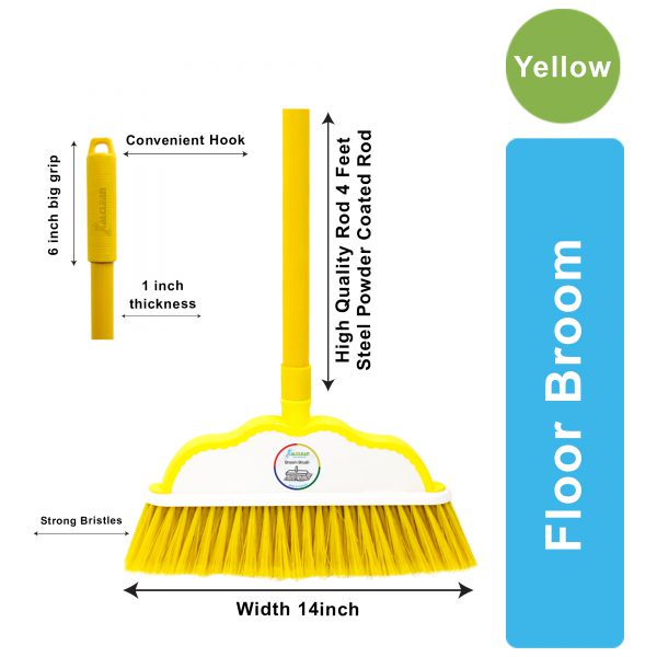 Broom Set (Yellow) Metal Rod