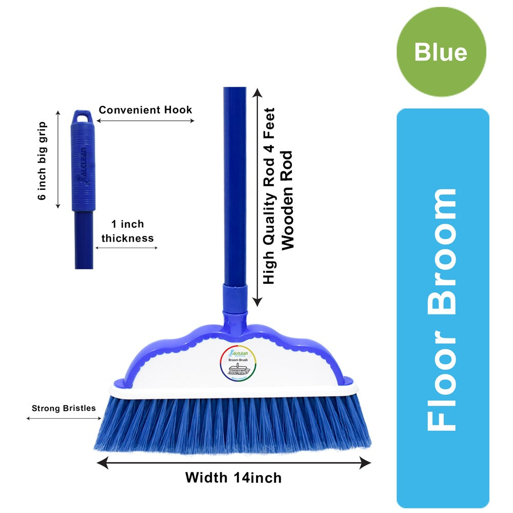 Broom Set (Blue) Wooden Rod