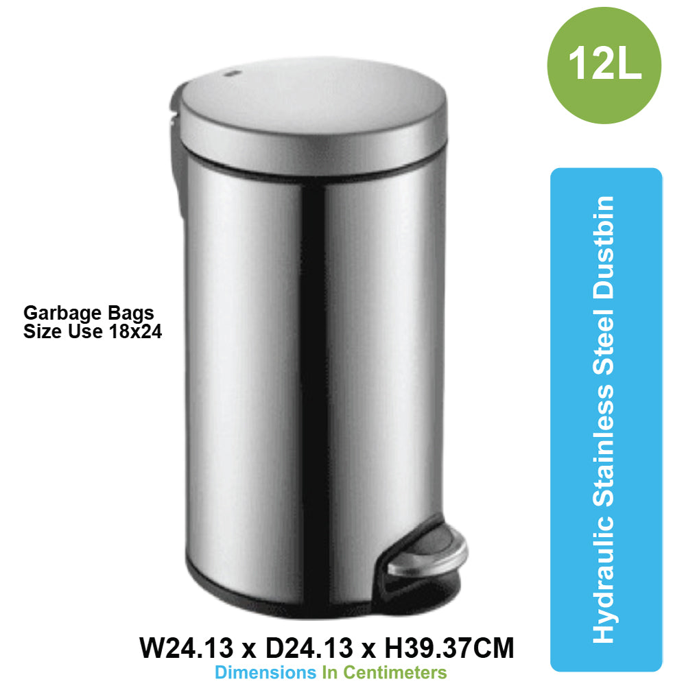 ASD-07-12L-Stainless Steel Dustbin with Pedal 12L