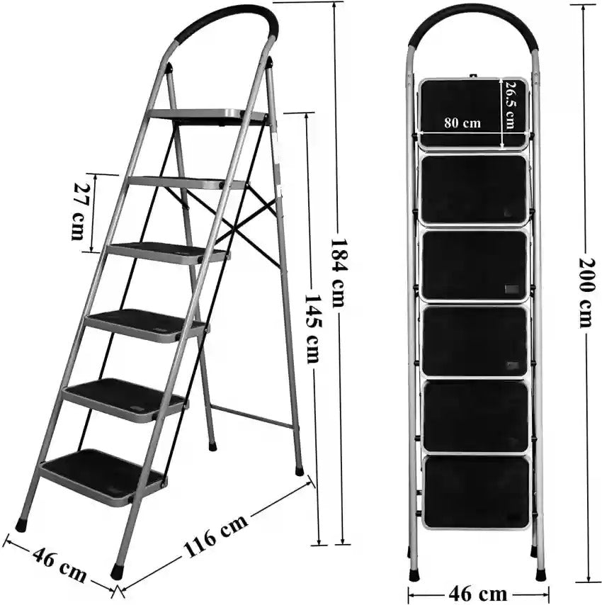 HQ FOLDING LADDER - 6 STEPS