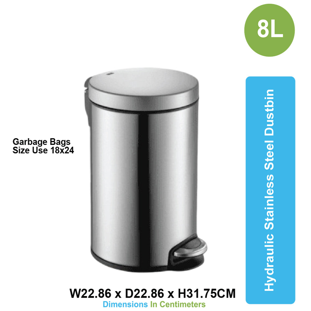 ASD-07-8L-Stainless Steel Dustbin with Pedal 8 Liter
