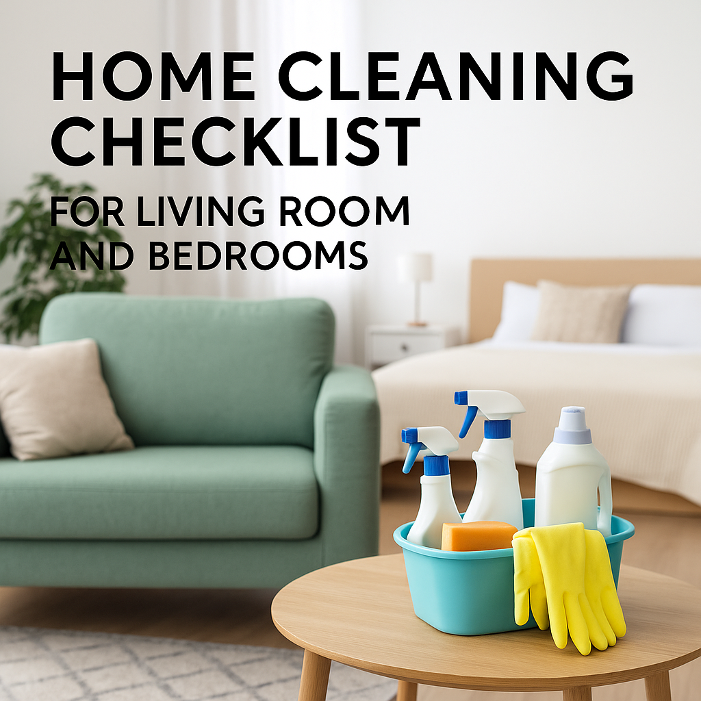 Home Cleaning Checklist: For Living Room and Bedrooms