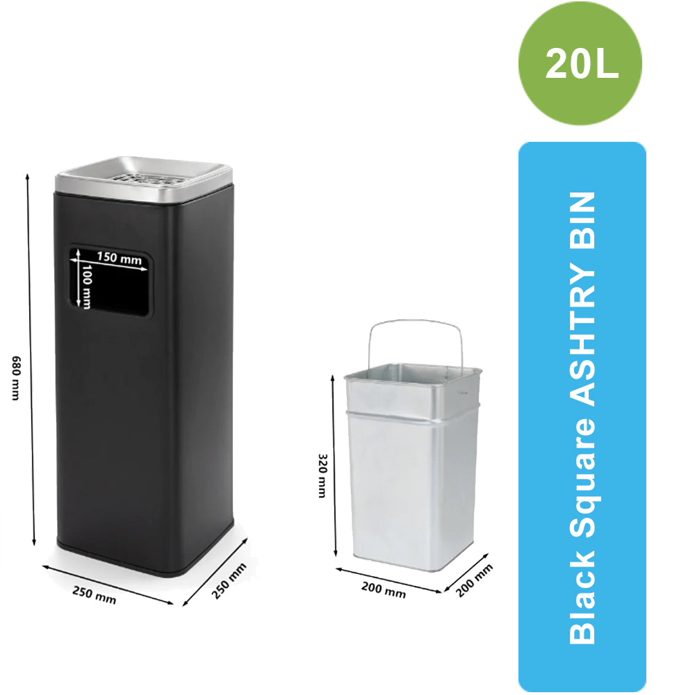 Stainless Steel Dustbin with Ashtray