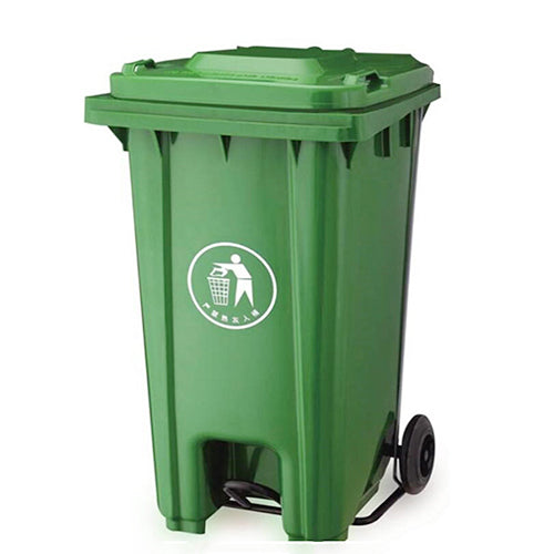 XDL-240U-GREEN-Plastic Pedal Dustbin with Wheel