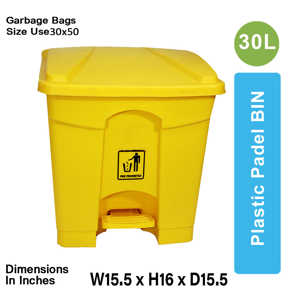 Plastic Pedal Bin-30L (Yellow)