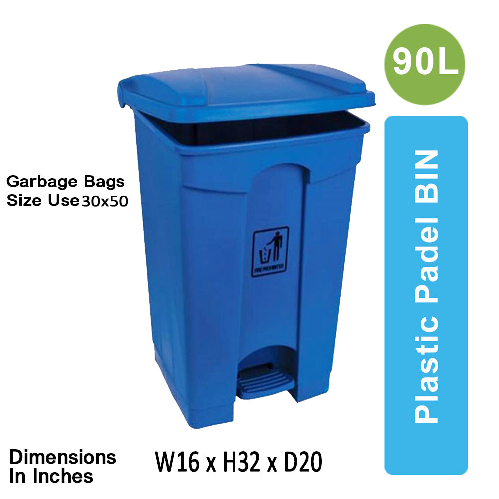 Plastic Pedal Bin-90L (Blue)