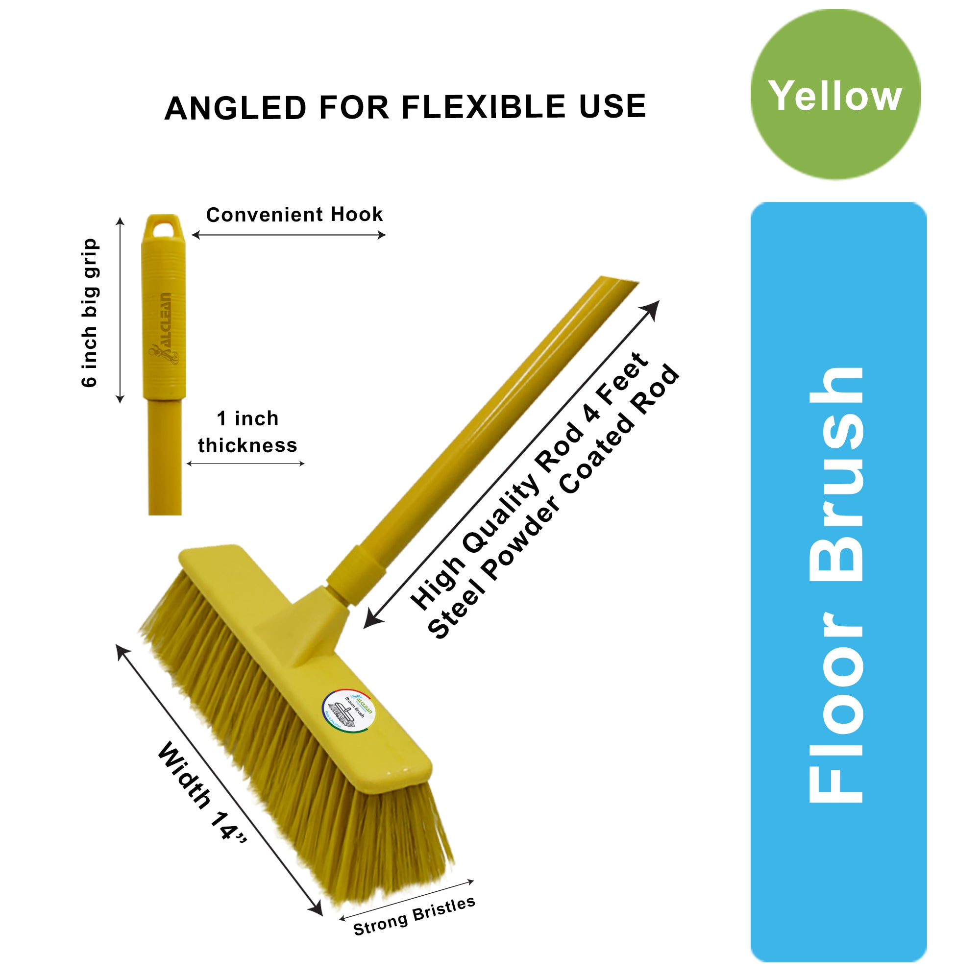 FB-080-YELLOW - FLOOR BRUSH (SET)