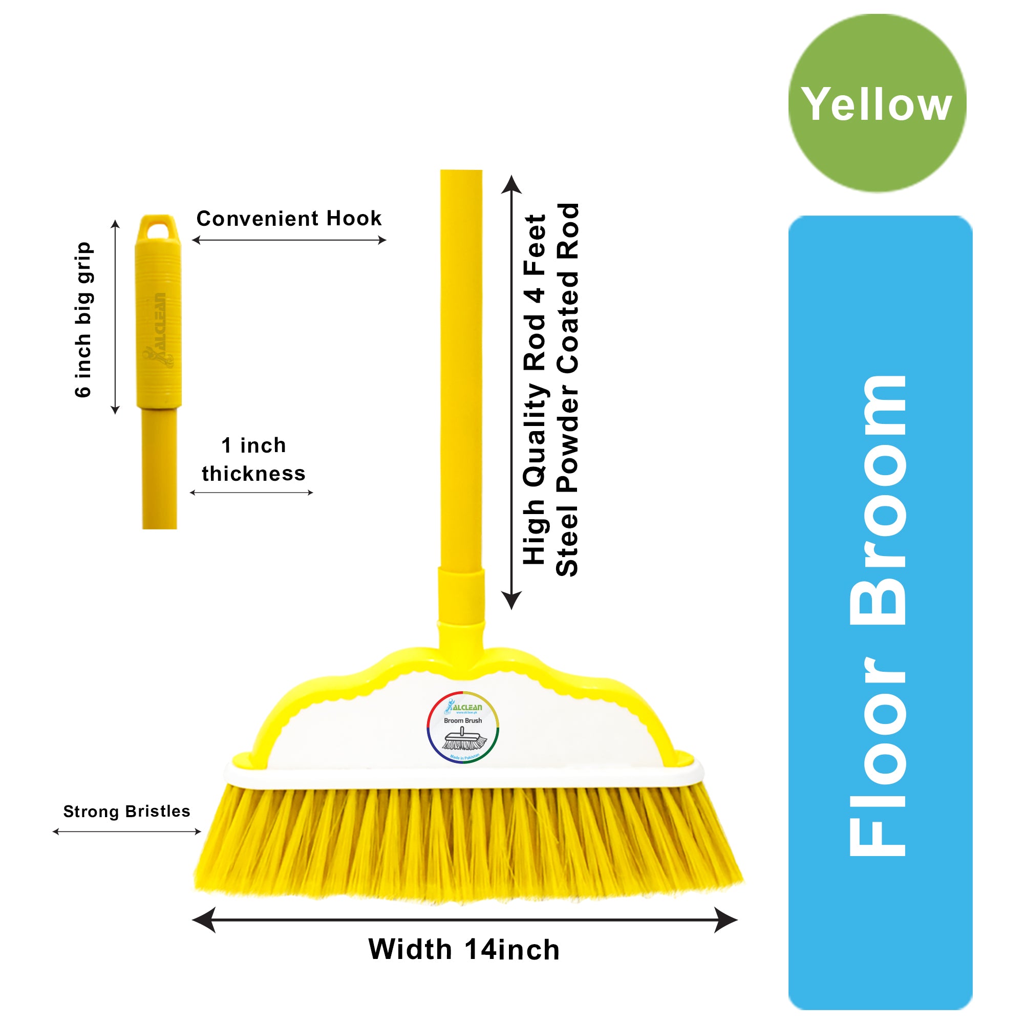 FB-085-YELLOW - FLOOR BROOM (SET)