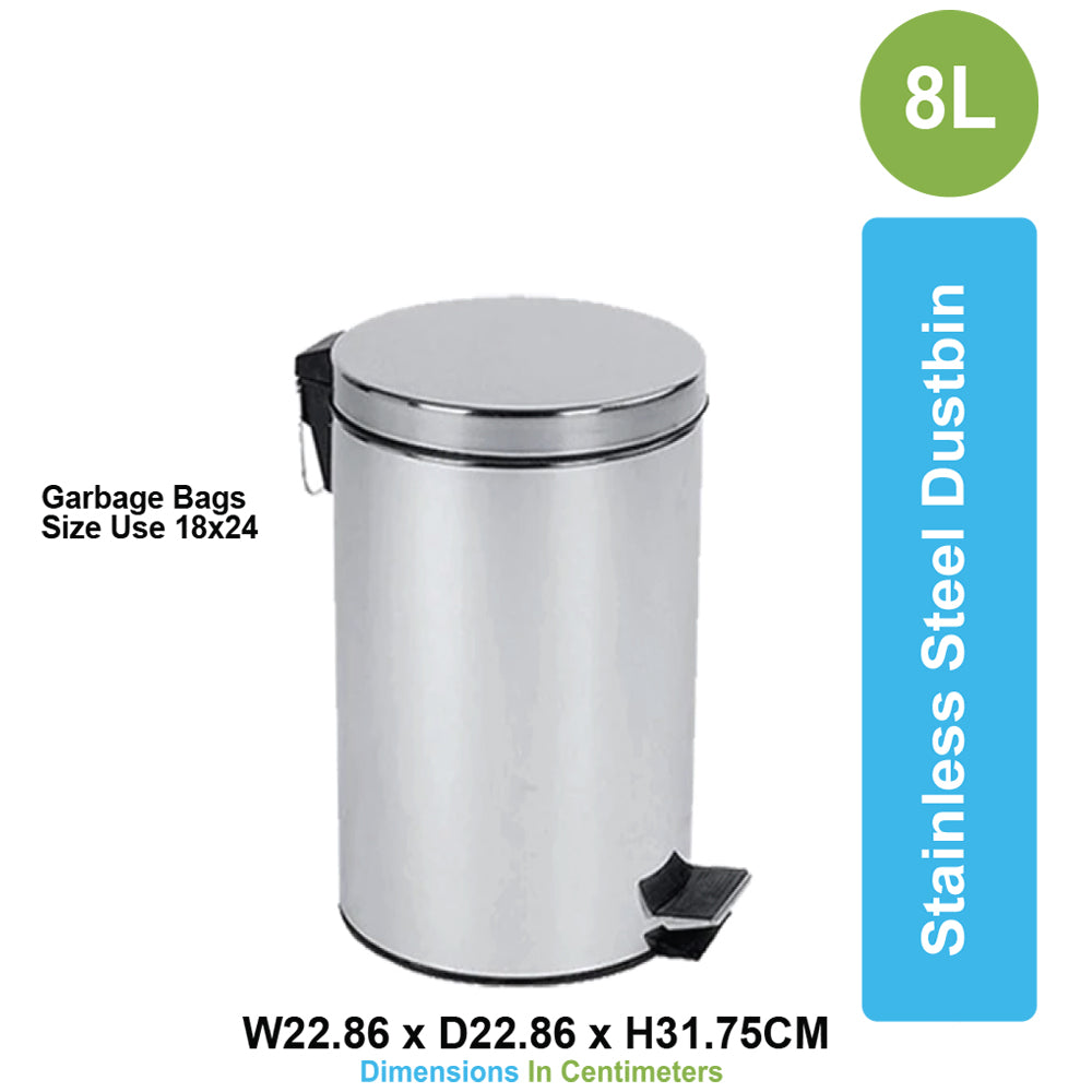 ASD-05-8L-Stainless Steel Dustbin