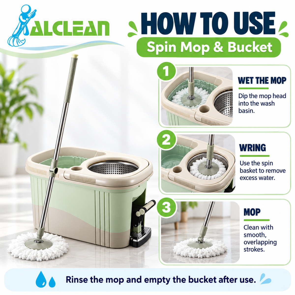 M016-B - Spin Mop Bucket with Padels