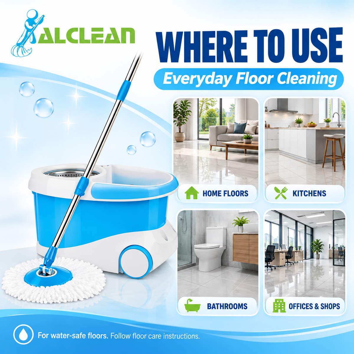 M-014B- Micro Fiber Spin Mop with Pedal
