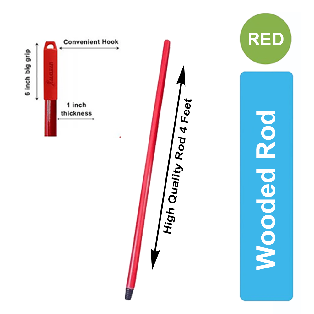 Clay Wooden Rodes Wooden Rod - Red