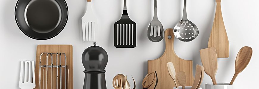 A kitchen counter consisting essential kitchen accessories