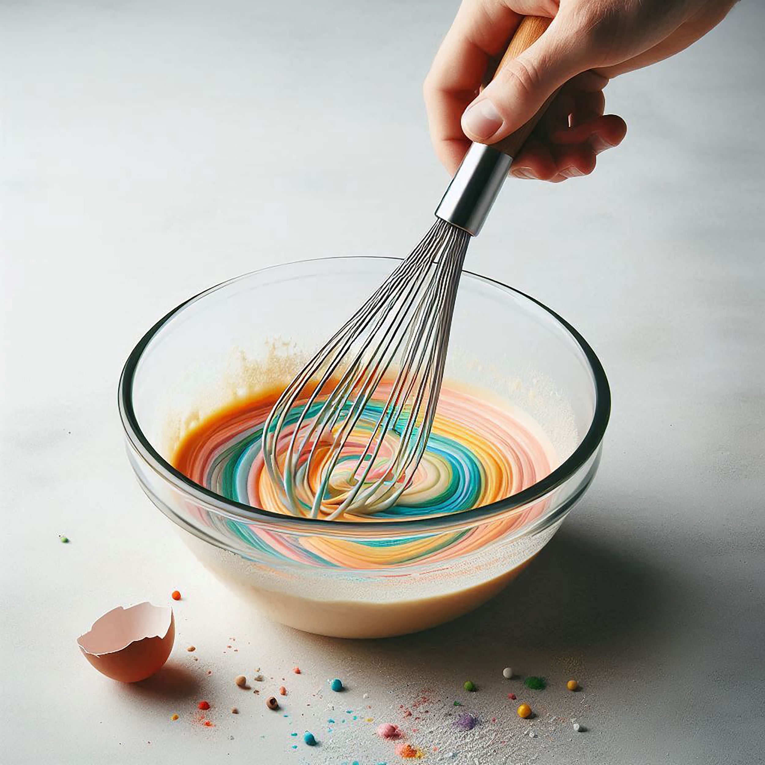 Food color mixing in the batter